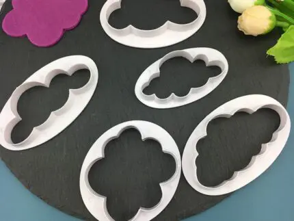 BakeGuru Cake Decor 5Pcs Cloud Shape Plastic Fondant Cookie Cutters | BSI 466