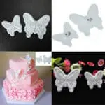 BakeGuru Cake Decor 2Pcs Butterfly Shape Plastic Fondant Cookie Cutters | BSI 475