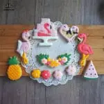 BakeGuru Cake Decor 8Pcs Flamingo Multi design Plastic Fondant Cookie Cutters | BSI 487