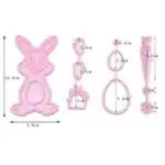BakeGuru Cake Decor Bunny Set Plastic Fondant Cookie Cutters | BSI 497