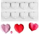 31NqxtRsjMLBSI 524 2Food Grade Silicone Heart Shape 8 Cavity Reusable Chocolate Mould | Fondant Chocolate Resin Clay Candle Mould | BSI 524
