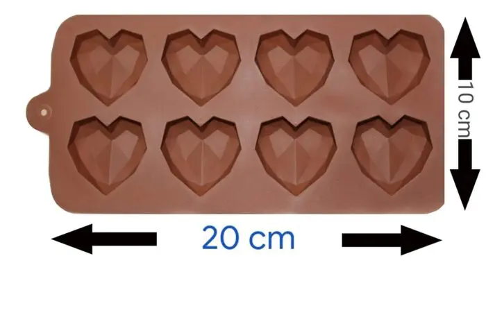 51HreryjTuLBSI 524 2Food Grade Silicone Heart Shape 8 Cavity Reusable Chocolate Mould | Fondant Chocolate Resin Clay Candle Mould | BSI 524