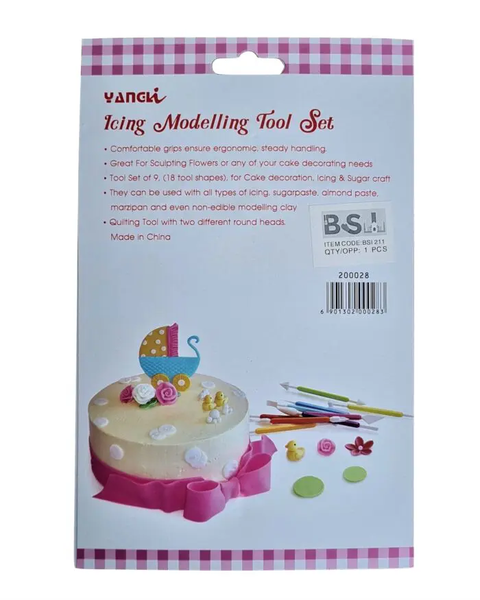 BSI 211 (2)9Pc Fondant Icing Modelling Tools Set, Gum Paste for Cake Decorating, Cake Marshmallow Sculpting 18 Shapes Tools Set | BSI 211