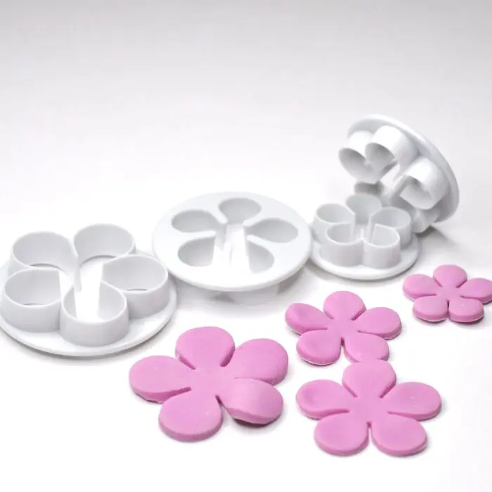 Cake Decor Set Of 4Pcs Five Petals Flower Shape Plunger Cutter Fondant Tools Set | BSI 311