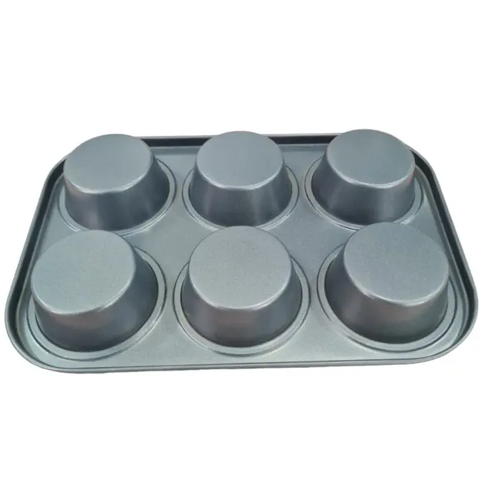 6cup cakesCarbon Non-Stick Cake Moulds/Tins/Pans/Trays for both Oven and Cooker | BSI 37