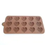 BSI 525 2Food Grade Silicone Heart Shape 15 Cavity Reusable Chocolate Mould | Fondant Chocolate Resin Clay Candle Mould | BSI 525