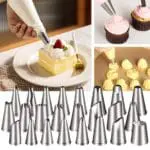 Stainless Steel 24 Nozzle Piping Set for Cake Decoration and Icing, 17x11.2x4.8cm (Off-white) BSI-73