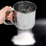 Baking Stainless Steel Shaker Small Size Sieve Cup Manual Flour Sifter with Measuring Scale Mark for Flour Icing Sugar | BSI 582