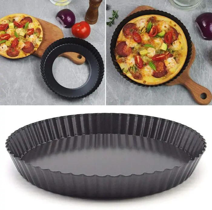 Pie Dish Tart Baking Pan with Non-Stick Removable Loose Bottom 13cm Diameter (Small) | BSI 58