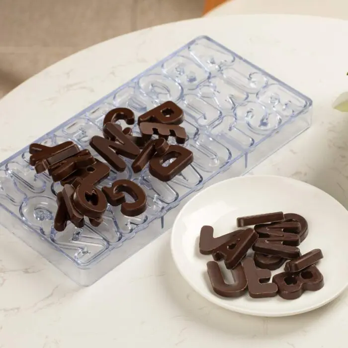 26 Cavity Plastic Chocolate Mould Alphabet Letter Polycarbonate Chocolate Mould Baking Pastry Cake Decoration Bakery Tools | BSI 258