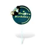 Happy Birthday Gold Outline Cake Topper | bsi 761