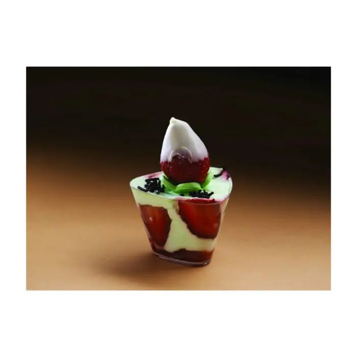 Mousse Cup Triangle Shape Small | Disposable Appetizer Cup Dessert Cup, Shot Cups for Desserts, Appetizers, Puddings, Mousse | PS - 3 (pack of 12)