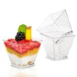 Mousse Cup Square shape | Disposable Appetizer Cup Dessert Cup, Shot Cups for Desserts, Appetizers, Puddings, Mousse | PS-4 (pack of 12)