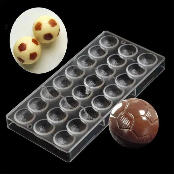 24 Cavity Plastic Chocolate Mould football shape Polycarbonate Chocolate Mould Baking Pastry Cake Decoration Bakery Tools | BSI 257