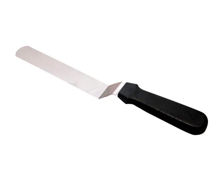 8 Inch Bend Slice Palette Knife | Icing Stainless Steel Spatula with Black Handle | BSI 145