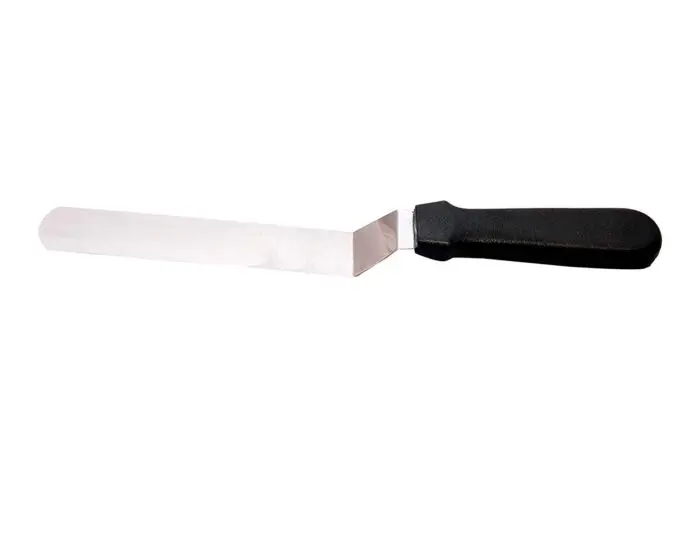 8 Inch Bend Slice Palette Knife | Icing Stainless Steel Spatula with Black Handle | BSI 145