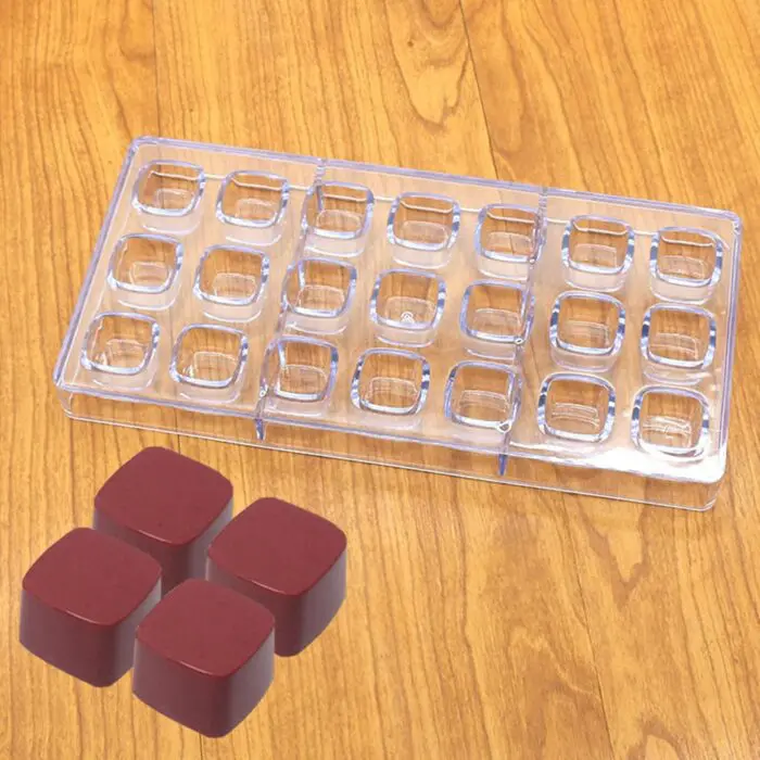24 Cavity Plastic Chocolate Cube shape Mould Polycarbonate Chocolate Mould Baking Pastry Cake Decoration Bakery Tools | BSI 269
