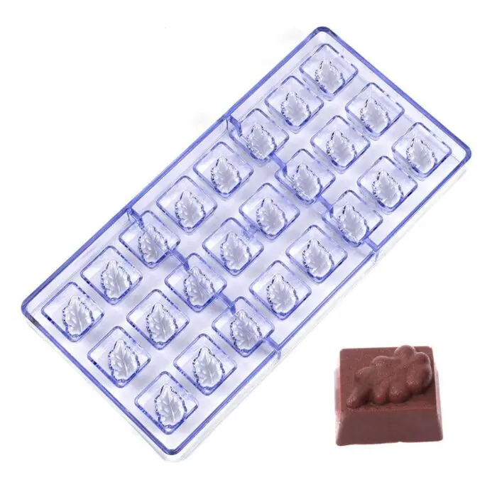 24 Cavity Plastic Chocolate Mould Leaf Shape Polycarbonate Chocolate Mould Baking Pastry Cake Decoration Bakery Tools | BSI 276
