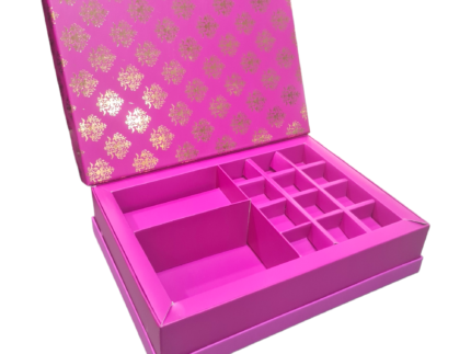 Rigid Hamper Boxes | Chocolates Packaging Boxes, Surprise Gift Box, Birthday Gift Hamper | Brilliant Dark Pink Design | Leela 3524