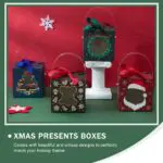 Christmas Handheld Gift Box Small , Chocolate Candy , Biscuit Packaging Box , Christmas New Year Party Gift Box , Decoration | Leela 2701 (Pack of 10) | Green Colour