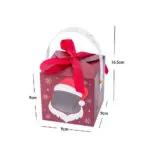 Christmas Handheld Gift Box Small , Chocolate Candy, Biscuit Packaging Box, Christmas New Year Party Gift Box ,Decoration | Leela 2701 (Pack of 10) | Red Colour