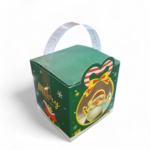Christmas Handheld Gift Box Small ,Chocolate Candy ,Biscuit Packaging Box,Christmas New Year Party Gift Box ,Decoration | Leela 2702 (Pack of 10) | Dark Green Colour