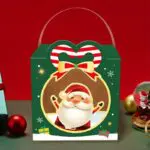 Christmas Handheld Gift Box Small ,Chocolate Candy ,Biscuit Packaging Box,Christmas New Year Party Gift Box ,Decoration | Leela 2702 (Pack of 10) | Dark Green Colour