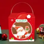 Christmas Handheld Gift Box Small ,Chocolate Candy ,Biscuit Packaging Box,Christmas New Year Party Gift Box ,Decoration | Leela 2702 (Pack of 10) | Dark Red Colour
