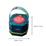Portable Merry Christmas Candy Box, Creative Octagonal, Apple Chocolate Gift Wrapping Box, Home Decoration | Leela 2705 (Pack of 10) | Blue Colour