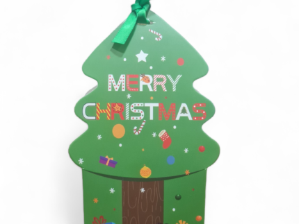 Merry Christmas Cartoon Candy Box Bag, Christmas Tree Santa Claus Gift Box ,Paper Box Gift Bag Container Supplies | Leela 2707 (Pack of 10) | Christmas Tree