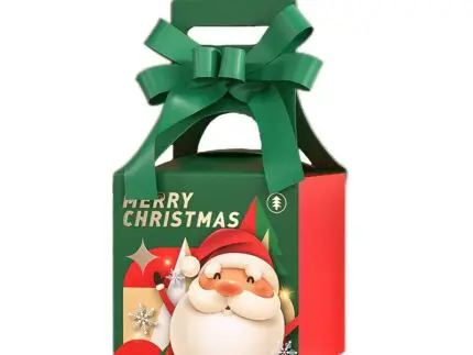 Merry Christmas Candy Box Gift Box With Ribbon ,Xmas Santa Claus Treat Candy Box Packages ,Party New Year Decor| Leela 2708 (Pack of 10) | Dark Green Colour