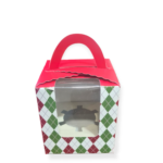 Christmas Cupcake Boxes, Christmas Cookie Boxes with Window Insert Handle, Christmas Muffin Pastry Holder Boxes ,Xmas Cupcake Gift Box, Bakery Treat Boxes for Christmas Party | Leela 8201 (Pack of 10)