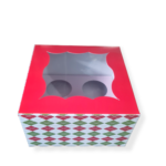Christmas Cupcake Boxes, Christmas Cookie Boxes with Window Insert Handle, Christmas Muffin Pastry Holder Boxes ,Xmas Cupcake Gift Box, Bakery Treat Boxes for Christmas Party | Leela 8203 (Pack of 10)