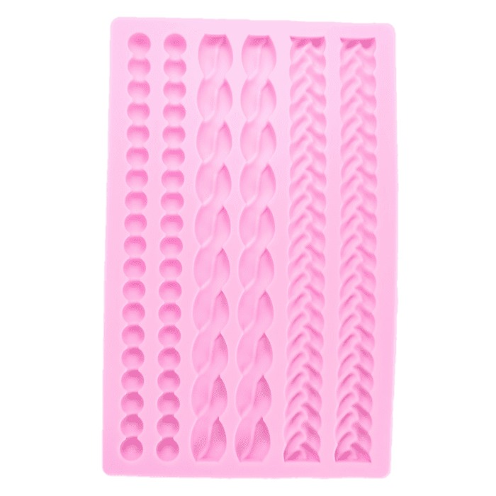 BakeGuru® Knit, Rope, Pearl, Chain lace silicone fondant Mould