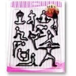 BakeGuru Cake Decor Yoga Figures Silhouette shaped Plastic Fondant Cookie Cutters | BSI 433