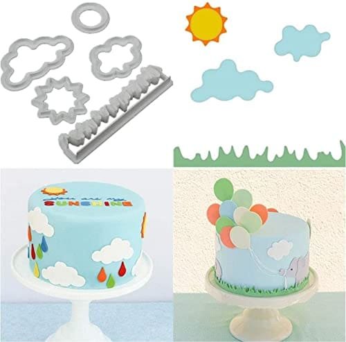 BakeGuru Cake Decor 2Pcs Plastic Elephant Shape Plastic Fondant Cookie Cutters | BSI 462