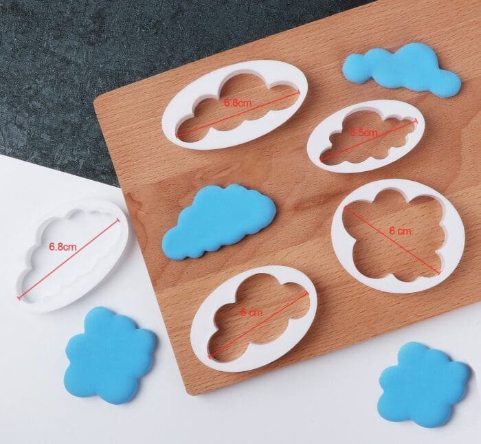 BakeGuru Cake Decor 5Pcs Cloud Shape Plastic Fondant Cookie Cutters | BSI 466