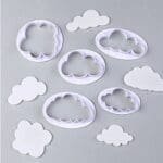 BakeGuru Cake Decor 5Pcs Cloud Shape Plastic Fondant Cookie Cutters | BSI 466