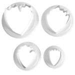 BakeGuru Cake Decor 4Pcs Peony Flower Shape Plastic Fondant Cookie Cutters | BSI 471