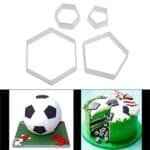 BakeGuru Cake Decor 2Pcs Football Printing Shape Plastic Fondant Cookie Cutters | BSI 474