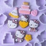 BakeGuru Cake Decor 8Pcs Kitty Multi design Plastic Fondant Cookie Cutters | BSI 484