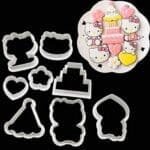 BakeGuru Cake Decor 8Pcs Kitty Multi design Plastic Fondant Cookie Cutters | BSI 484