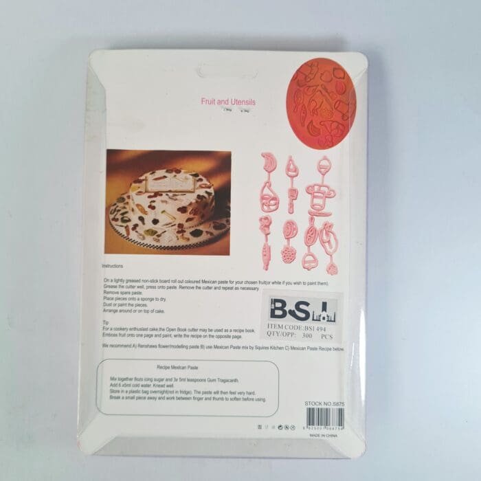 BakeGuru Cake Decor Fruit and Utensils shape Plastic Fondant Cookie Cutters | BSI 494