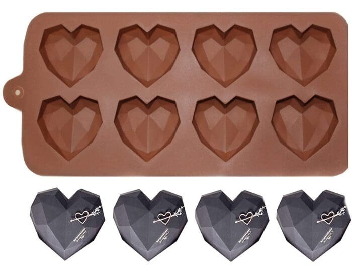 61e8mTFIj1LBSI 524 2Food Grade Silicone Heart Shape 8 Cavity Reusable Chocolate Mould | Fondant Chocolate Resin Clay Candle Mould | BSI 524