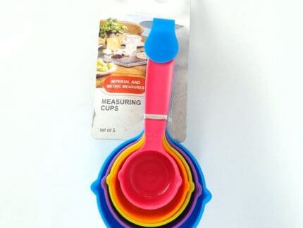 Rainbow Colors 5PCS Measuring Cups Spoons Space Saving Design Colorful Kitchen Tool Cooking Baking Measurement Set Bakeware Rainbow Compact Food | BSI 09