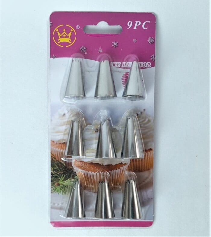 9 Piece Nozzle Icing Piping Nozzles Cake Sugarcraft Decorating Tool Set