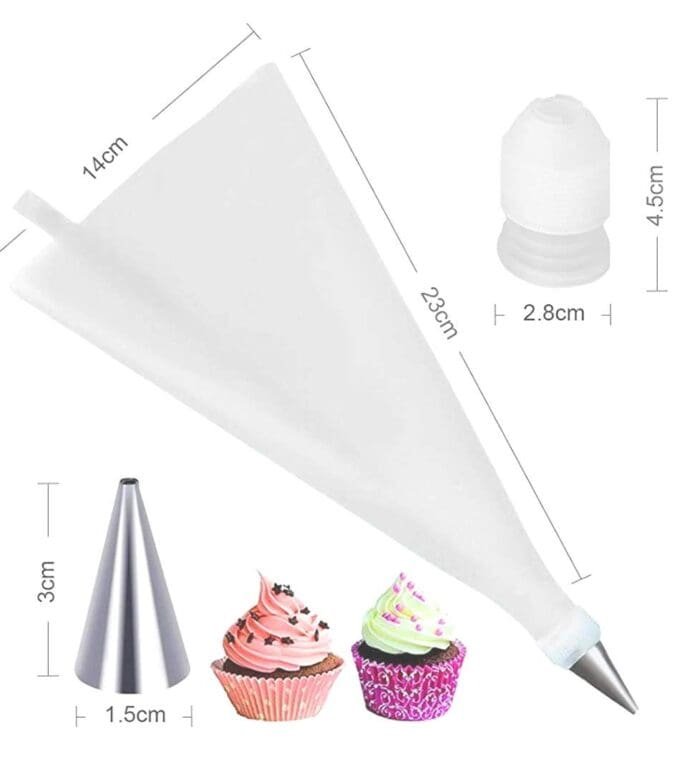 BSI 175 main 0215 Piece Cake Decorating Set Frosting Icing Piping Bag Tips with Steel Nozzles. Reusable & Washable Silicon Bag