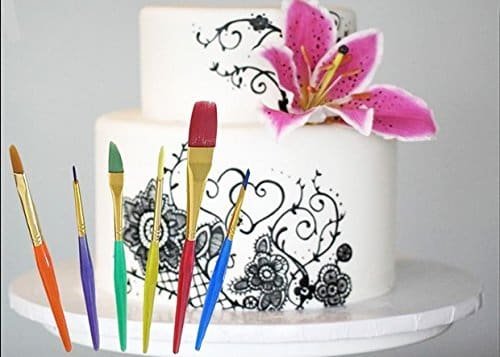Fondant Cake Brush Decorating Painting Tool, Icing Set for Dusting Sugar Craft Tool DIY Set 6 Brushes | BSI 206