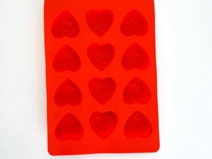 BSI 248 MainValentine's Day Special 12 Cavity Small Heart Shape with Gothic Design Silicone Candy Mould | BSI 248