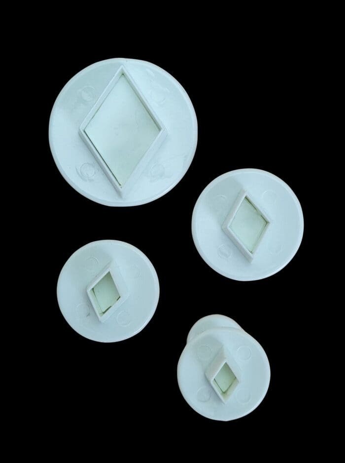 BSI 285 (6)Cake Decor Set of 3Pcs Four Petals Flower Shape Plunger Cutter Fondant Tools Set | BSI 296